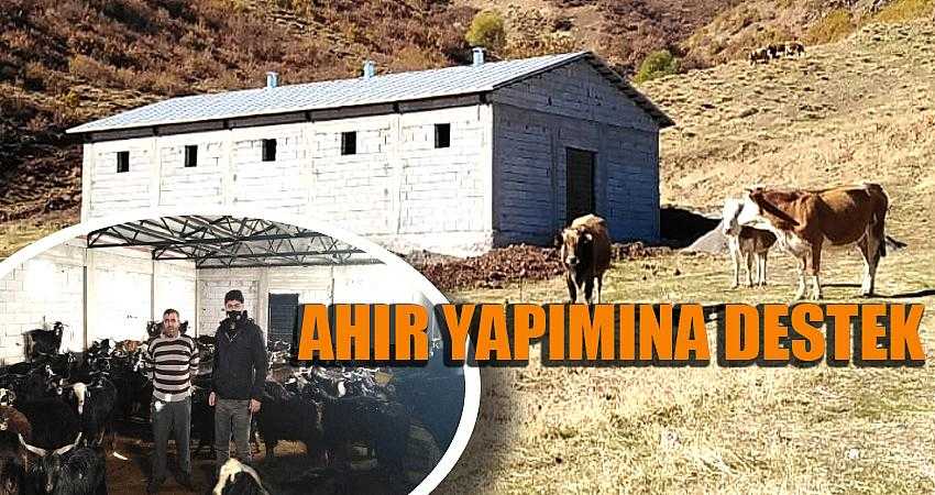 Ahır yapımına destek