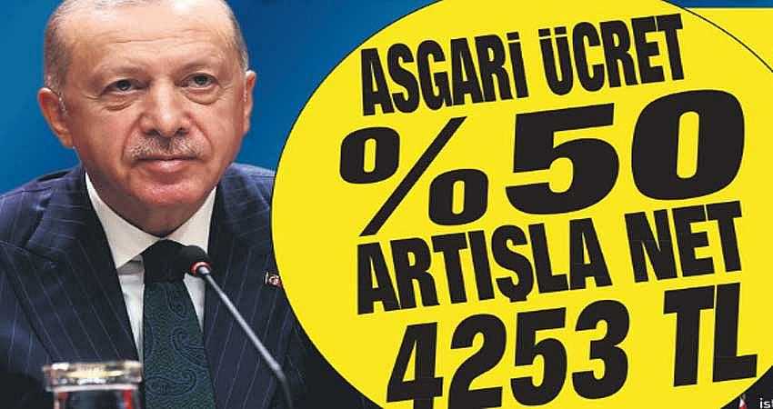 ASGARİ ÜCRET 4 BİN 250 TL OLDU