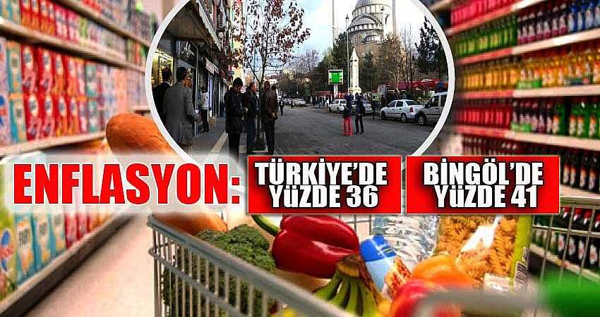 ENFLASYON: TÜRKİYE’DE YÜZDE 36, BİNGÖL’DE YÜZDE 41
